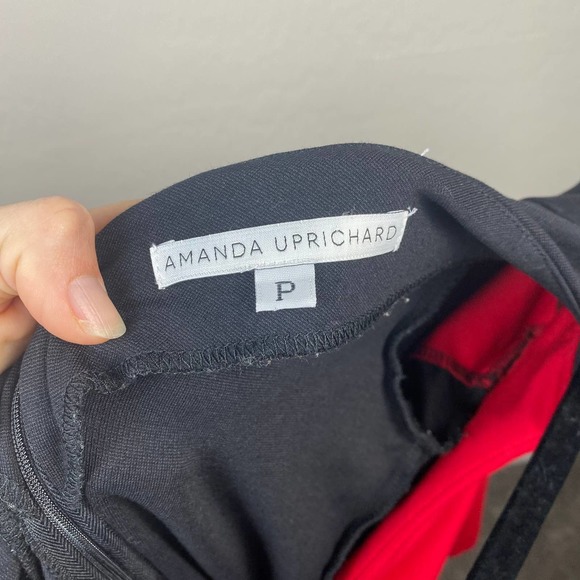 Amanda Uprichard Dress Mini Red Black Long Sleeve Size Small - Picture 9 of 10